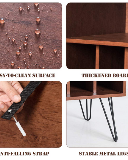 Giantex End Table Record Player Stand, Turntable Stand Record Storage Cabinet