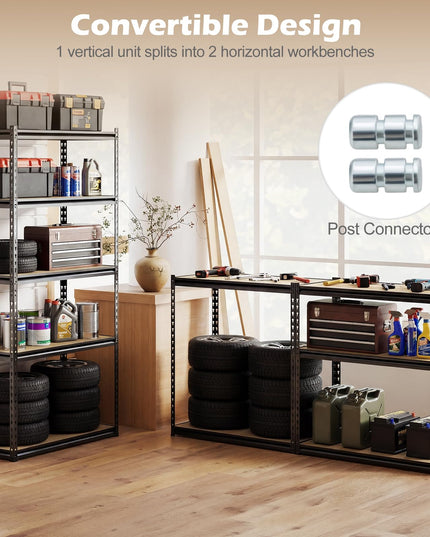 Giantex 5-Tier Metal Storage Shelves(1/2/3/4,36" W x 18" D x 72" H)
