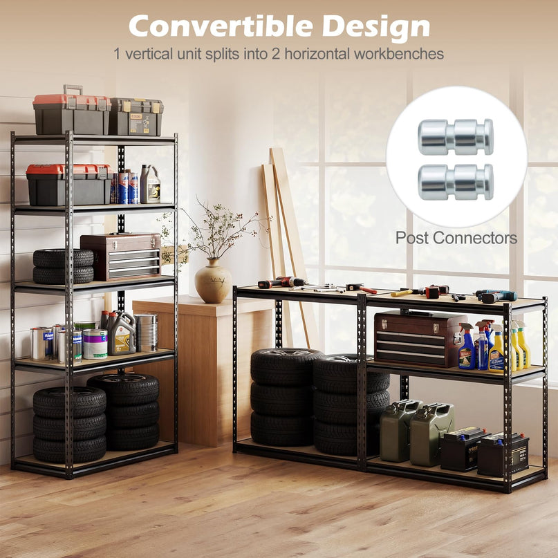 Giantex 5-Tier Metal Storage Shelves(1/2/3/4,36" W x 18" D x 72" H)