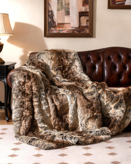 Giantex Couverture en fausse fourrure douce et moelleuse, style raton laveur, de luxe