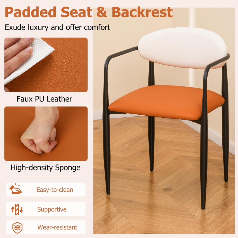 Giantex Modern Dining Chairs Set of 2/4 with Padded Seat