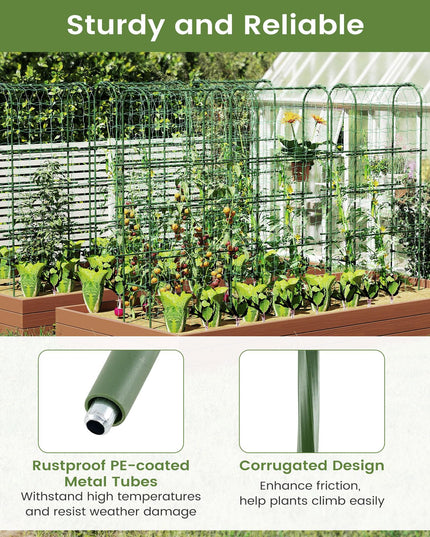 Giantex Raised Garden Bed with Legs & Trellis for Climbing Plant (29.5"x13.5"x76")