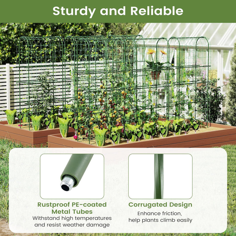 Giantex Raised Garden Bed with Legs & Trellis for Climbing Plant (29.5"x13.5"x76")
