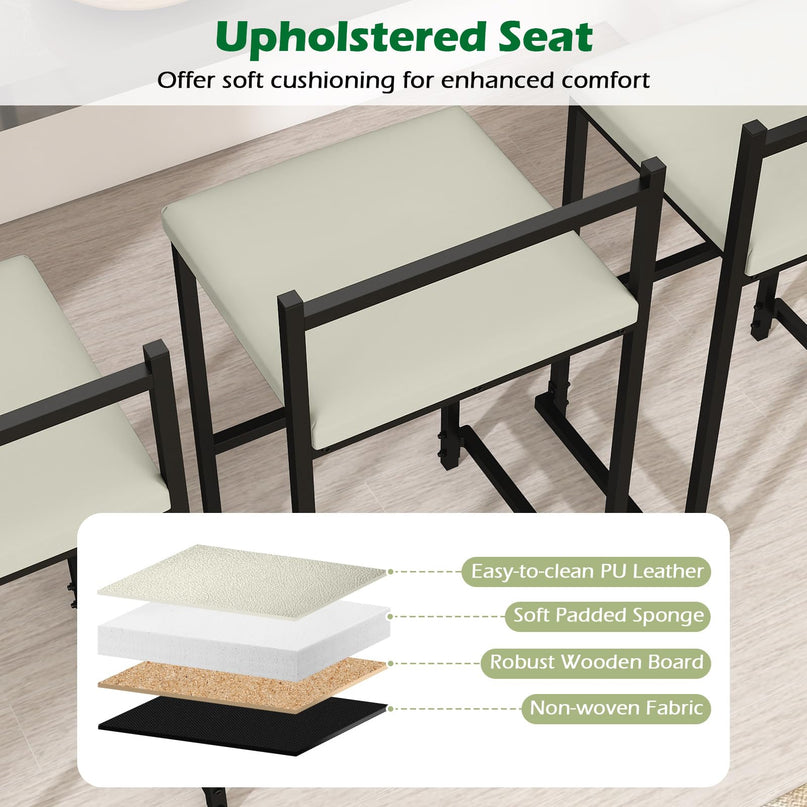 Giantex Modern Metal Bar Stools Set for Kitchen Island Bistro