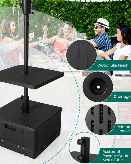 Giantex Outdoor Side Table with Umbrella Stand