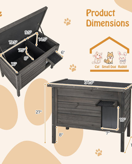 Giantex Outdoor Cat House - Weatherproof Feral Cat Shelter with All-Round Foam Insulated