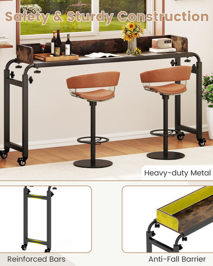 Giantex  81" Queen Size Bed Desk with Adjustable Height and Length