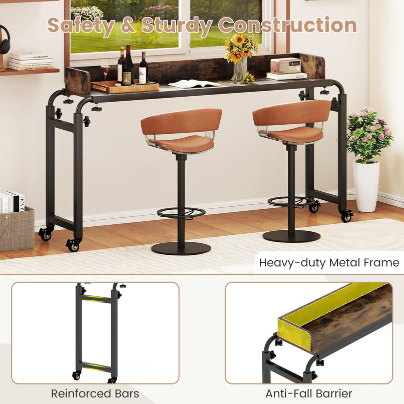 Giantex  81" Queen Size Bed Desk with Adjustable Height and Length