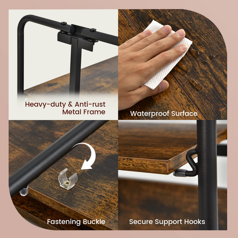 Giantex Foldable Storage Shelves with Wheels