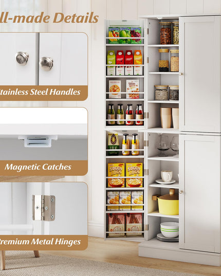 Giantex 65.5" Tall Kitchen Hutch w/8-Tier Storage Cabinet