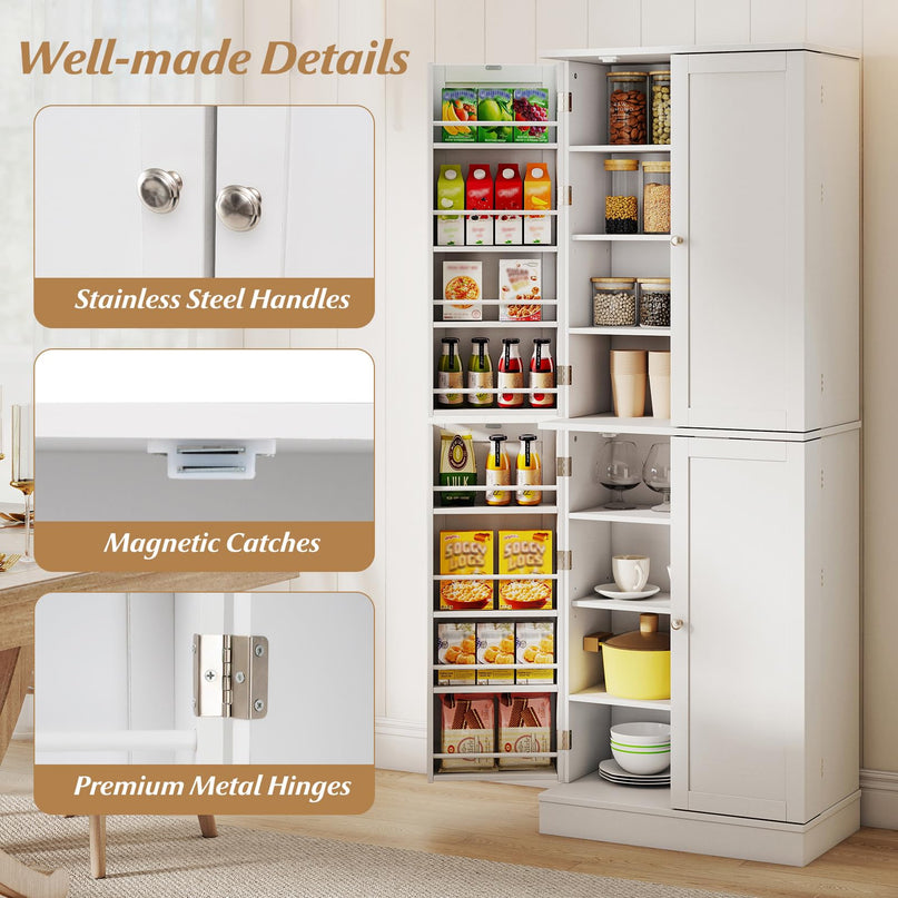 Giantex 65.5" Tall Kitchen Hutch w/8-Tier Storage Cabinet