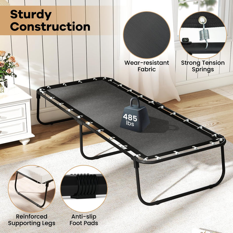 Giantex 75" x 31" Rollaway Guest Bed with Memory Foam & Heavy-Duty Metal Frame