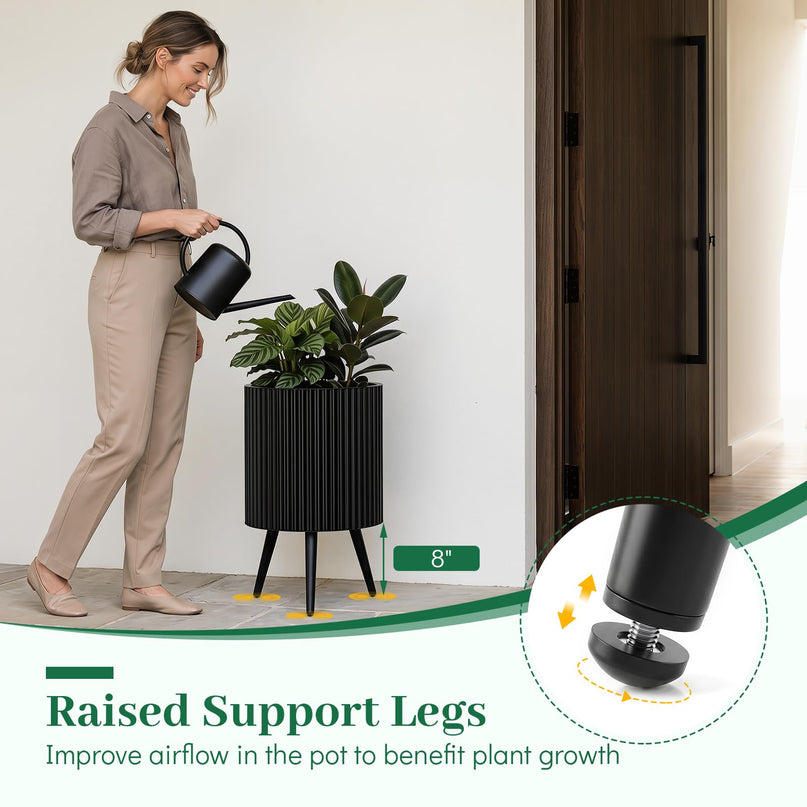 Giantex 14/16/20 Inch Plant Pot with Stand for Living Room