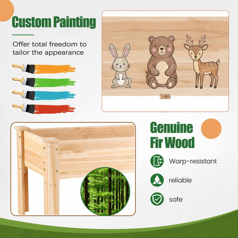 Jardinière en bois sur pieds, 120,65 cm L x 43,18 cm l x 50,8 cm H