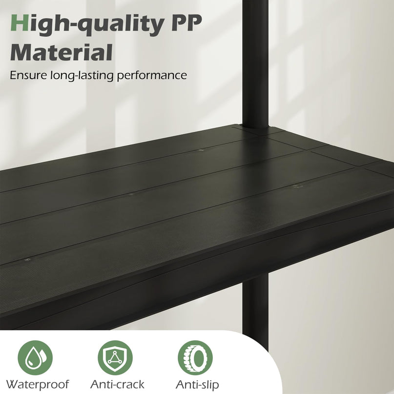 Giantex 3-Tier Heavy-Duty Plastic Storage Shelves（24” x 12.5” x 37”）