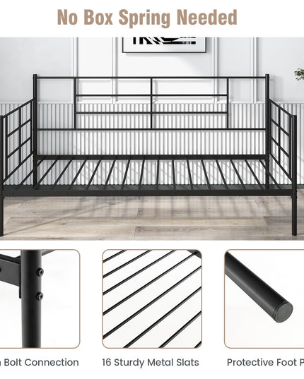 Multifunctional Platform Bed Mattress Foundation with Headboard for Living Room