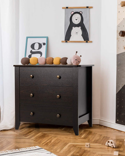 Giantex Modern Simple Dresser 3-Drawers Chest with Solid Curved Legs