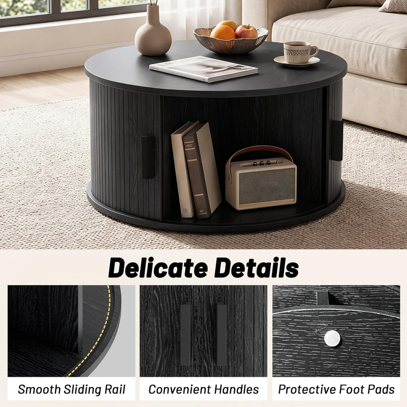 Giantex 31.5" Round Coffee Table with Storage