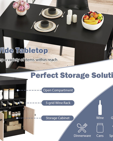 Giantex Counter Height Bar Table with Storage Cabinet