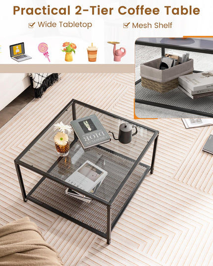 Giantex 27.5" Square Coffee Table