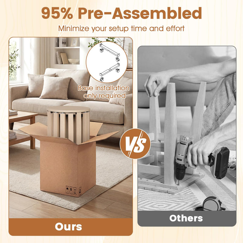 Giantex Stackable Stools Set of 4 Solid Wood Nesting Stools