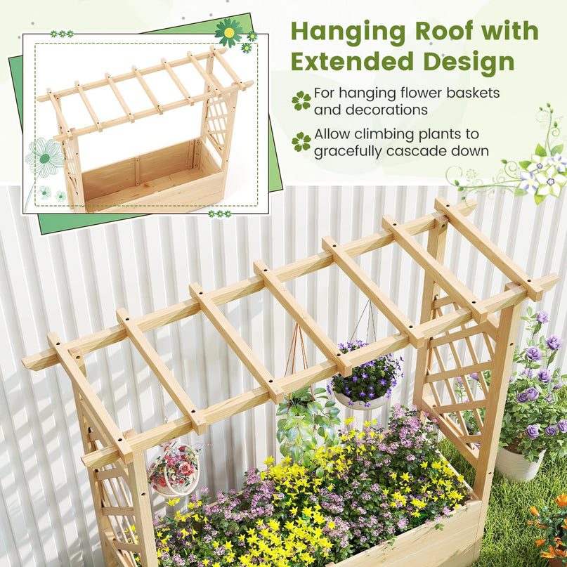 Giantex Freestanding Garden Planter Raised Bed for Flowers Herbs ( 45”x16”x41” )