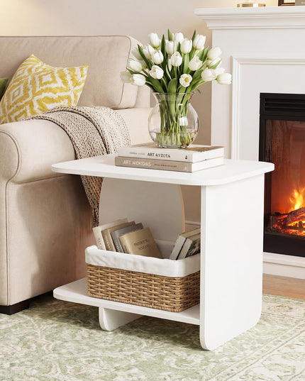Giantex 2-Tier End Table with Open Storage Shelf