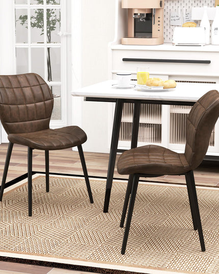 Giantex Upholstered Dining Chairs, Mid Century Retro Kitchen Chairs w/Padded Back & Seat