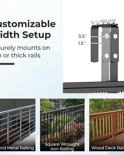 Giantex 48" Balcony Railing Table for Patio & Deck