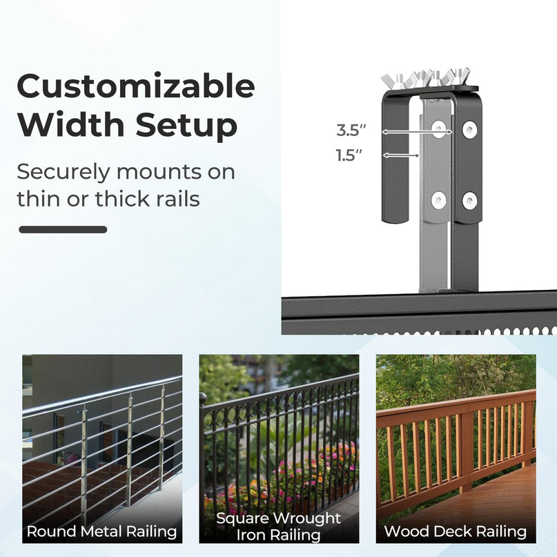 Giantex 48" Balcony Railing Table for Patio & Deck