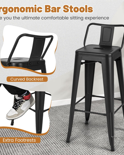 Giantex Metal Bar Stools Set of 4 for Kitchen Island