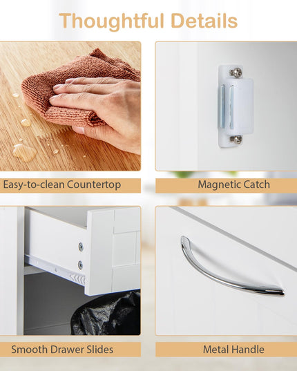 Giantex Kitchen Trash Cabinet, Kitchen Island with Tilt Out Garbage Bin