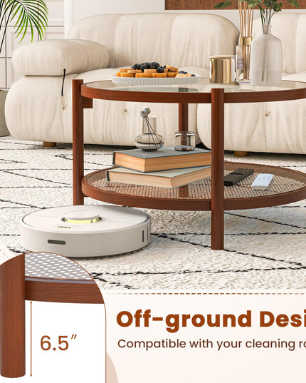 Giantex Rattan Coffee Table