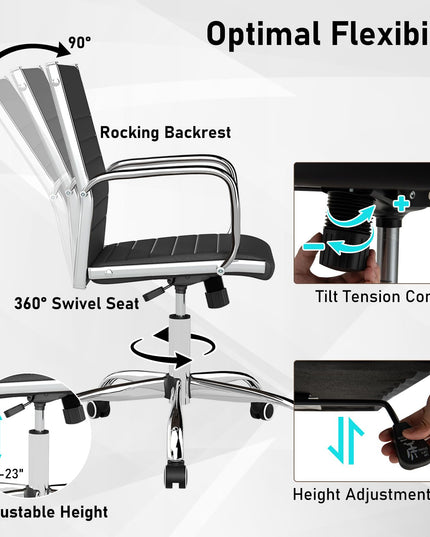 Ribbed Office Chair, Ergonomic High Back Executive Conference Chair