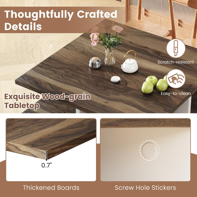 Giantex Square Coffee Table with Storage for Living Room