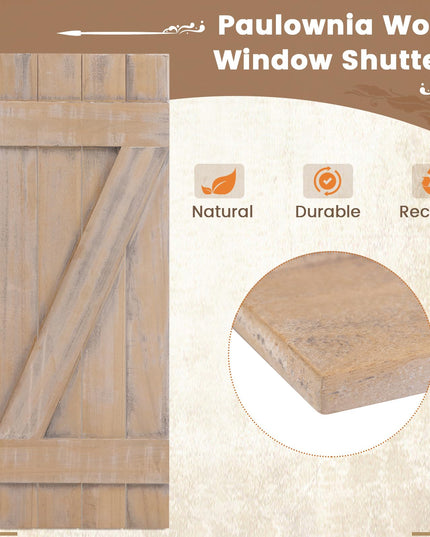 Giantex Farmhouse Window Shutters Wall Decor