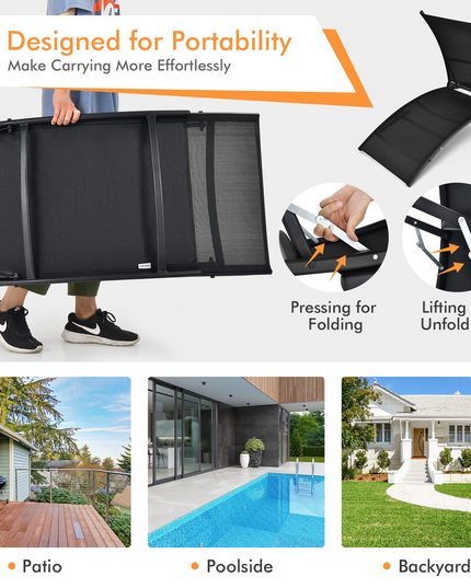 Giantex Outdoor Chaise Lounge Set of 2, Foldable Pool Lounge Chairs