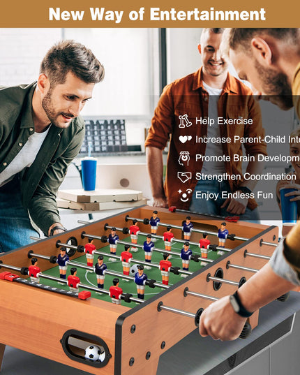 Giantex 27" Foosball Table, Easily Assemble Wooden Soccer Game Table Top w/ Footballs