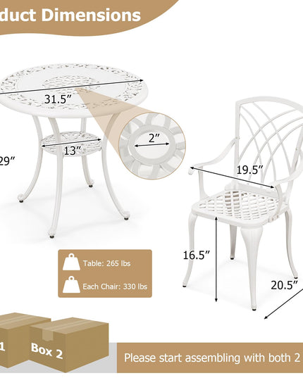 Giantex 5 Piece Patio Dining Set, All Weather Resistant Cast Aluminum Patio Furniture Set for 4
