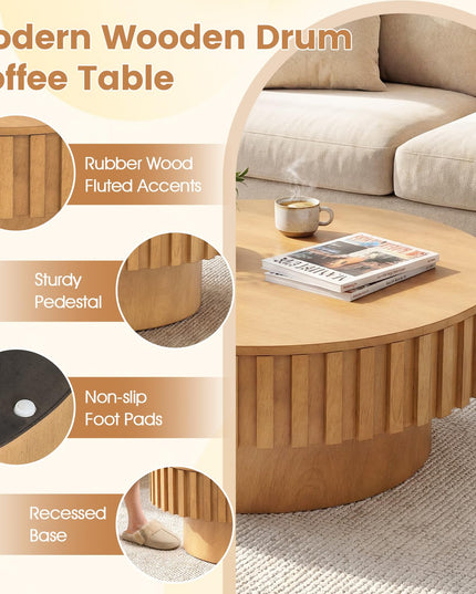Table basse ronde Giantex avec rangement pour petits espaces de salon
