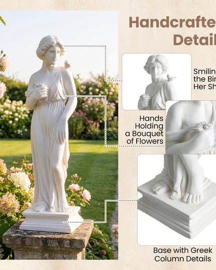 Giantex 31.5" Greek Goddess Statue with Bird