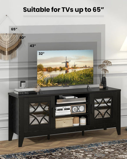 Giantex TV Stand for TVs up to 65”, Entertainment Center with 3-Position Adjustable Shelves