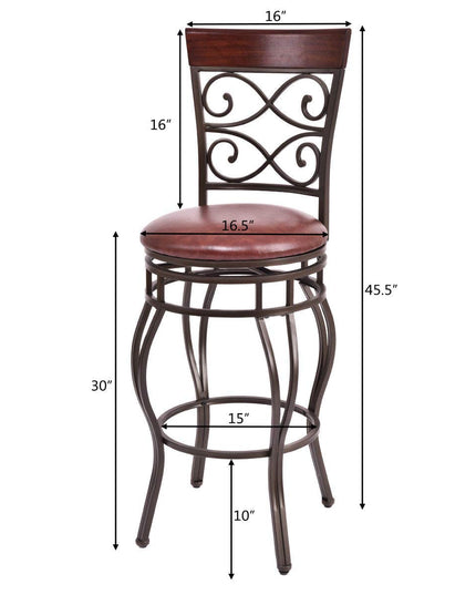 Giantex Bar Stools Set of 2, 360 Degree Swivel, 30" Counter Height Bar Stools