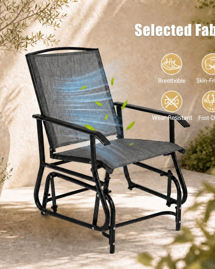 GIANTEX Patio Gliding Chair w/Metal Frame (1/2)