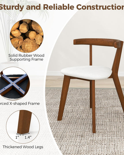 Giantex Wooden Dining Chairs, Farmhouse Hanging Kitchen Chairs w/Rubber Wood Frame
