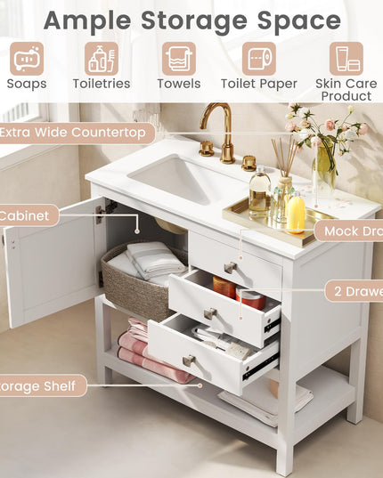 Giantex Bathroom Vanity with Ceramic Sink
