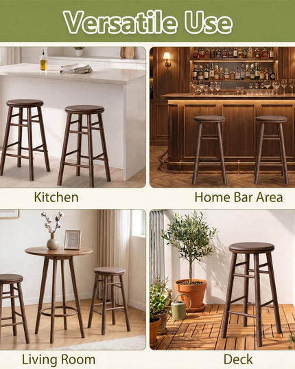 GIANTEX 24 Inch/29 Inch Round Swivel Bar Stools Set of 2/4