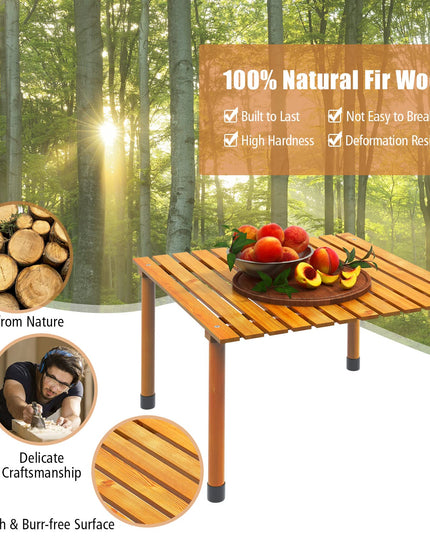 Giantex Portable Camping Table, Folding Picnic Table with Carrying Bag & Roll-up Tabletop