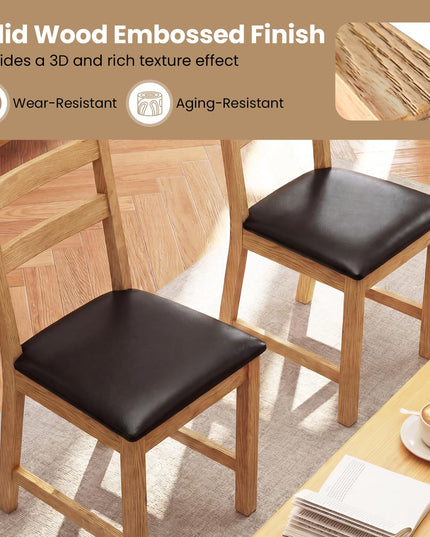 Giantex Farmhouse Kitchen Chairs w/Hollowed Backrest