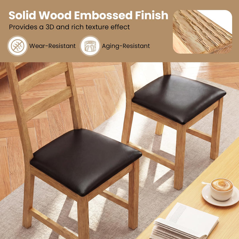 Giantex Farmhouse Kitchen Chairs w/Hollowed Backrest